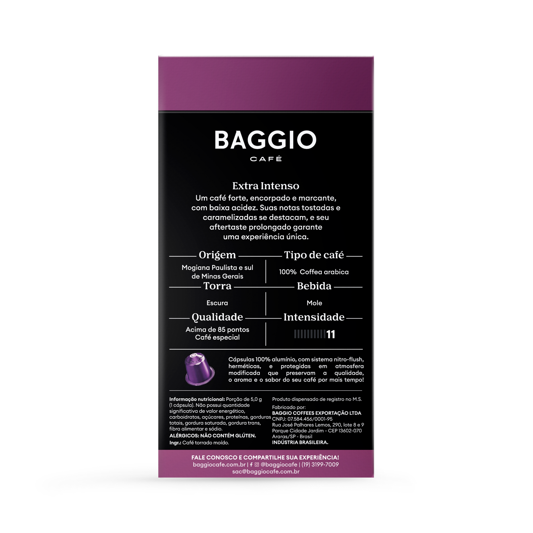 Baggio Extra Intenso - 10 Cápsulas p/ Nespresso*