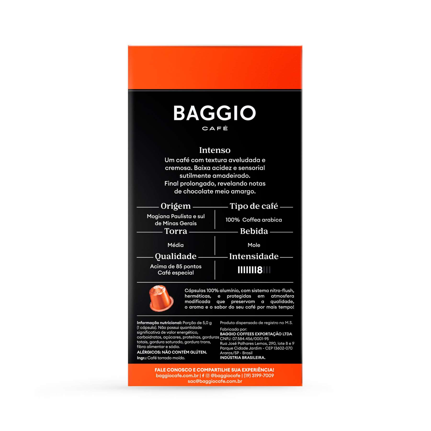 Baggio Intenso - 10 Cápsulas p/ Nespresso*