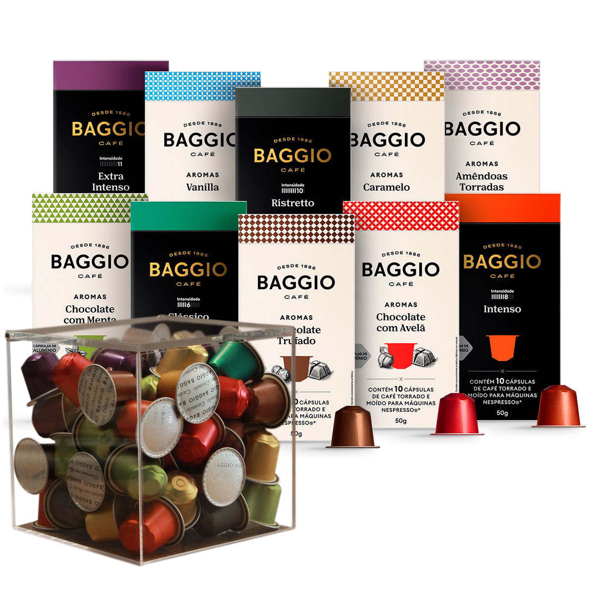 Kit Baggio Café Cápsulas + Porta Cápsulas + Xícara Baggio