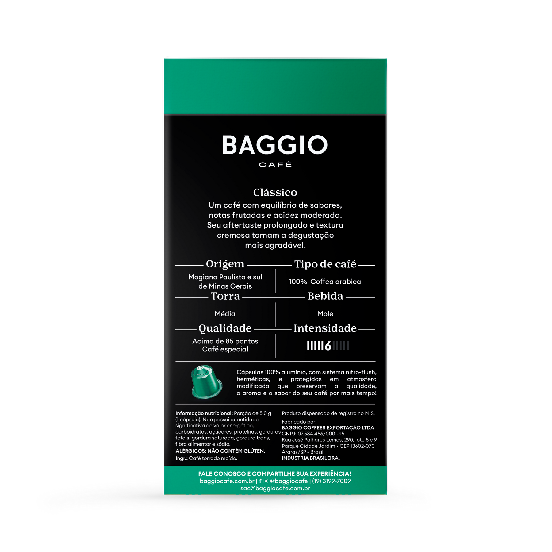 Baggio Clássico - 20 Cápsulas p/ Nespresso*