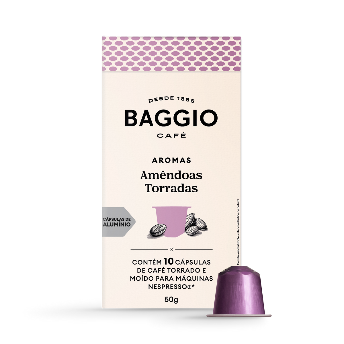 Baggio Aromas Amêndoas Torradas - 10 Cápsulas p/ Nespresso*