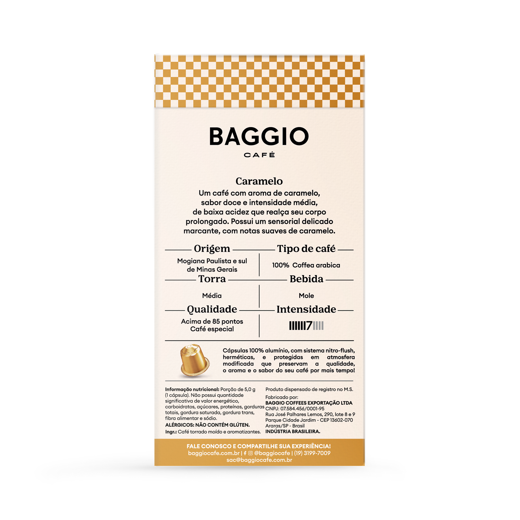 Baggio Aromas Caramelo - 20 Cápsulas p/ Nespresso*