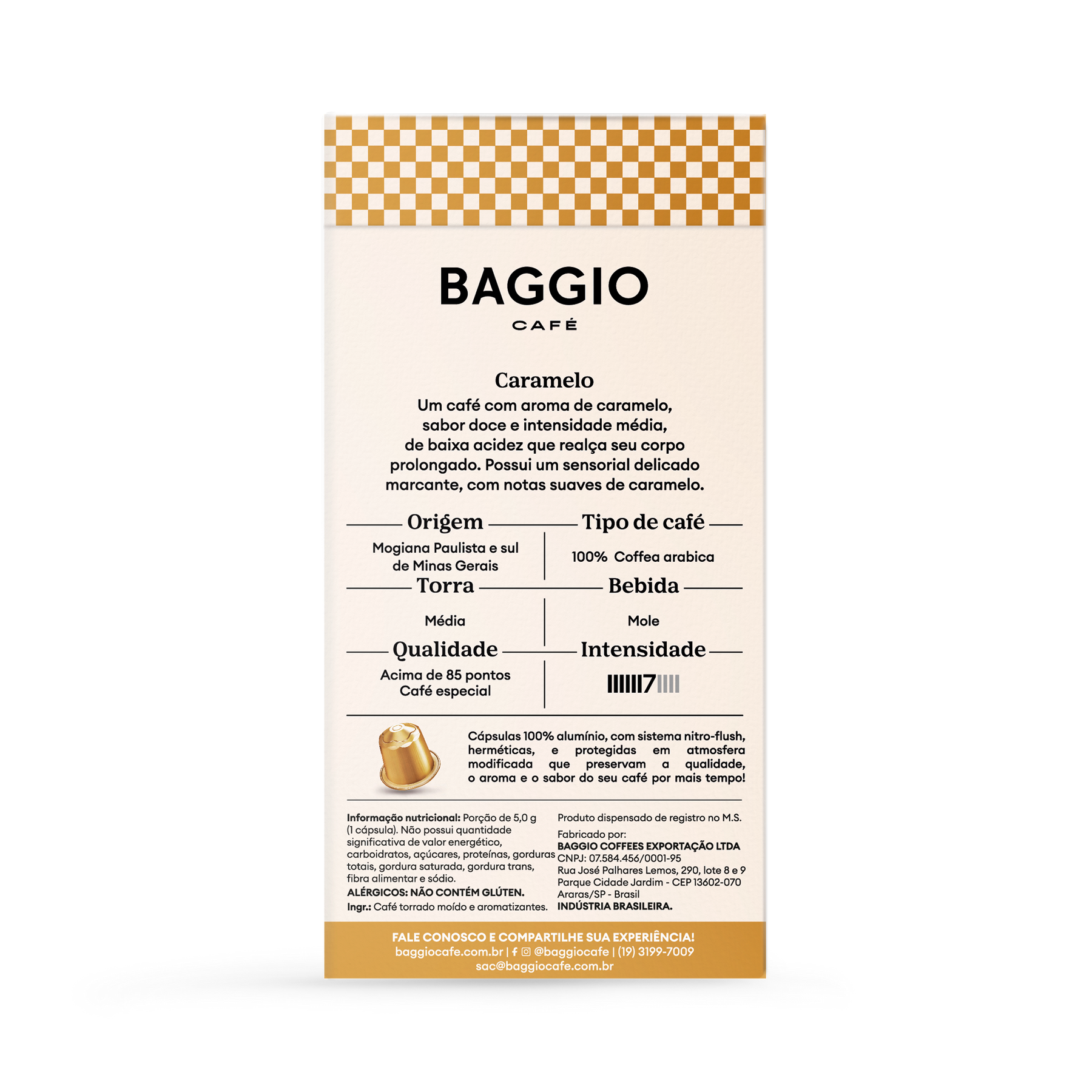Baggio Aromas Caramelo - 10 Cápsulas p/ Nespresso*