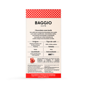 Baggio Aromas Chocolate com Avelã - 20 Cápsulas p/ Nespresso*