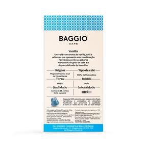 Baggio Aromas Vanilla - 10 Cápsulas p/ Nespresso*