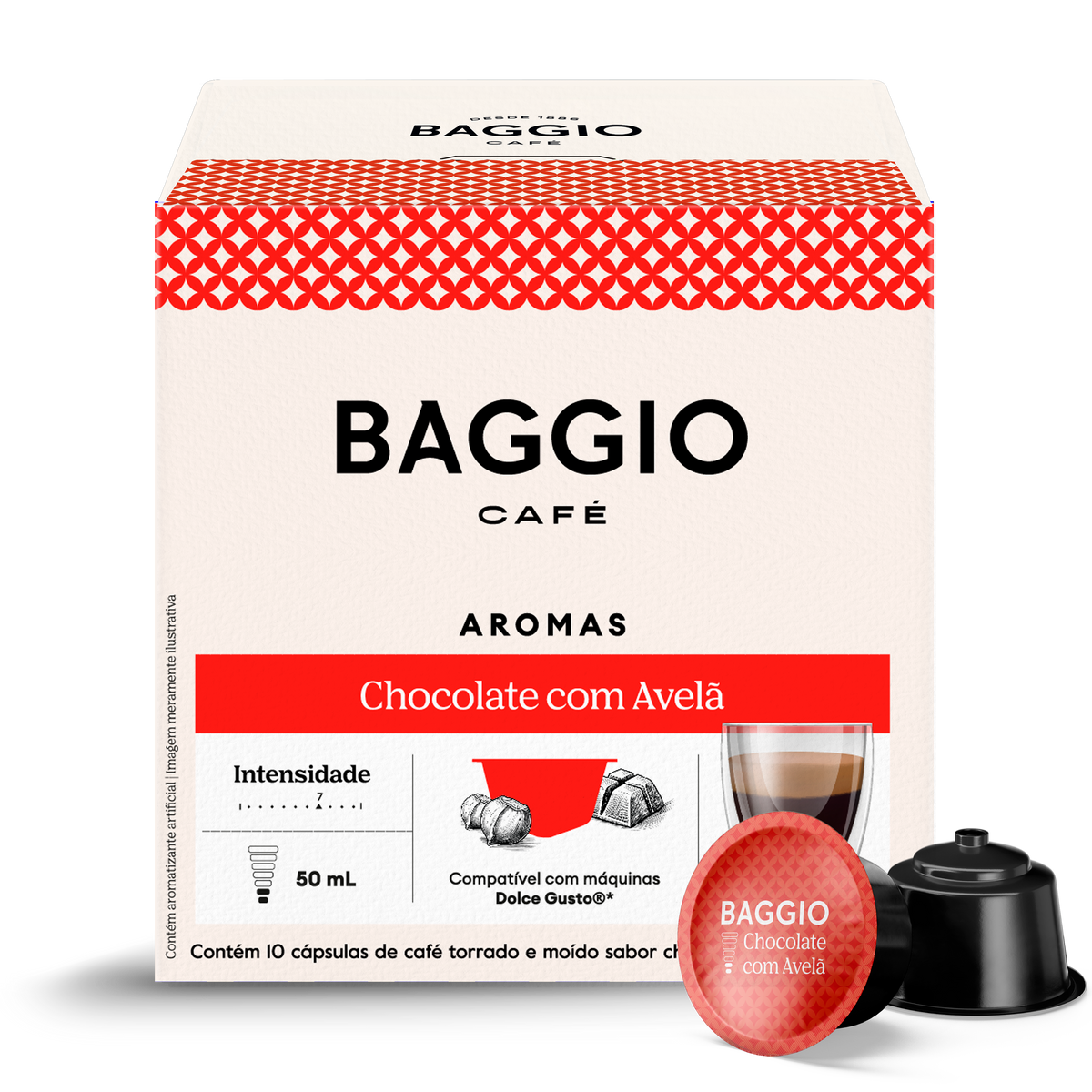Baggio Aromas Chocolate com Avelã - 10 Cápsulas p/ Dolce Gusto*