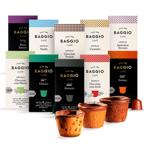 Kit Baggio Café Cápsulas + Cookie Cups + Xícara Baggio